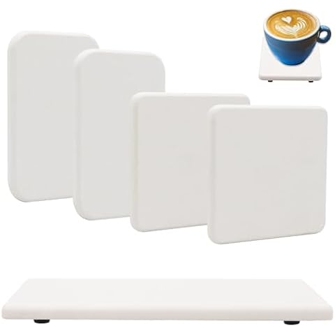 Water Absorbent Diatomite Coasters 5 Pcs Diatomaceous Earth Soap Holder White Water Absorbing Stone Tray for Soaps Cups Plants and Cosmetic Bottles Cover