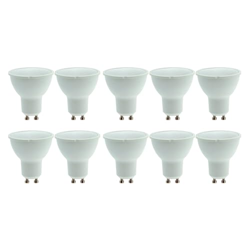 BARCELONA LED   Pack de 10 Bombillas LED GU10 de 5W (equivalente a 50W), 4200K Blanco Neutro, 420 Lúmenes, Bombillas de bajo consumo, no regulables, para hogar, oficina, tienda.