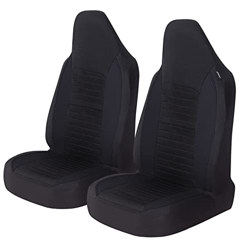 AUTOYOUTH Car Seat Covers Front Seats Car Seat Protector for Dogs Children Sports Work Workshop etc. Bucket Type Integrated Car Seat Protector Car Seat Covers with Airbag Universal, Black