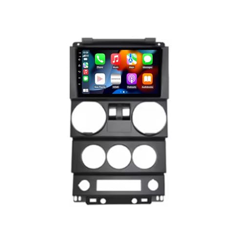 Android 13 Double DIN Pantalla Táctil Inalámbrica para Jeep Wrangler Unlimited 3 JK 2008-2010 con GPS BT DSP Cámara Trasera Enlace de Espejo 9 Pulgadas Audio portátil de Pantalla de Coche(N3 4+64G)