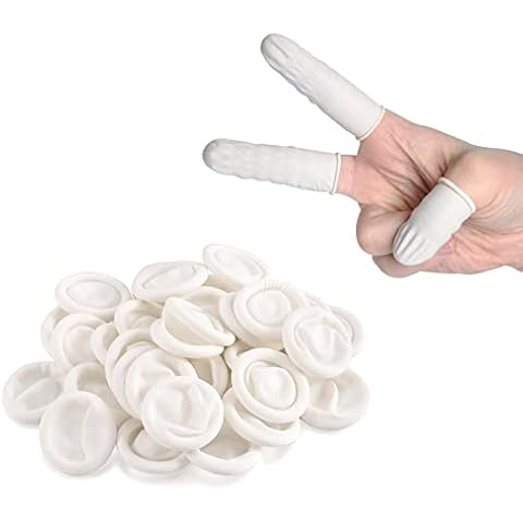 Hpamba Latex Finger Cots Anti-Static Finger Covers Elastic Finger Cots Comfortable Finger Covers Universal Finger Covers for Manicure, Banknote Counting and The Pharmaceutical Industry 200g, 7-9 cm Cover