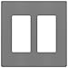 ENERLITES Screwless Decorator Wall Plates Child Safe Outlet Covers, Size 2-Gang 4.68" H x 4.73" L, Unbreakable Polycarbonate Thermoplastic, SI8832-GY, Glossy, Gray