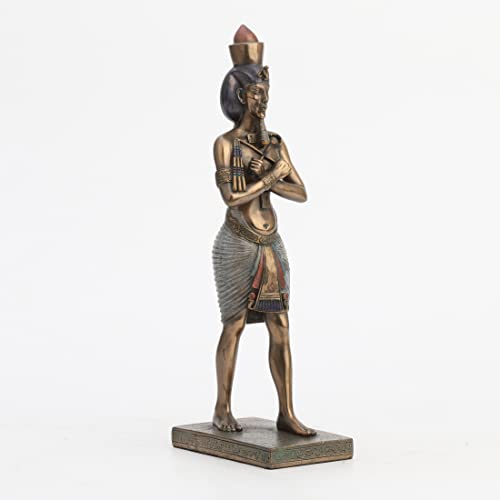 Estatua faraón egipcio Amenhotep en resina y bronce miniatura 2
