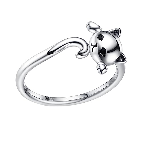 Bague chat argent sterling 925 à porter au quotidien pour fille