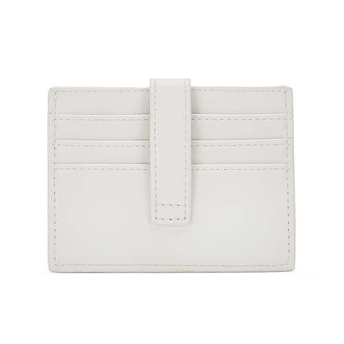Slim Minimalist Credit Card Holder,Bifold Multi Front Pocket Wallet with ID Window (white)3