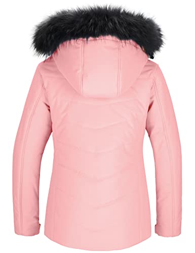 Skieer Women's Waterproof Ski Jacket Warm Puffer Jacket Thick Hooded Winter Coat