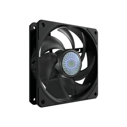 Cooler Master SickleFlow 120 V2 All-Black Square Frame Fan, Air Balance Curve Blade, Sealed Bearing, 120mm PWM Control for Computer Case & Liquid Radiator