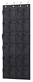 SLEEPING LAMB Over the Door Shoe Organizer Hanging 24 Large Pockets behind Door Shoe Holder for Closet with 4 Hooks, Black