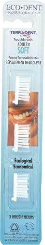 Eco Dent, Toothbrush Head Replaceable, 3 Count