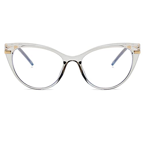 Image of LJCZKA Blue Light Blocking Glasses Women Anti Eye satrain Computer Cat eye Eyeglasses Cateye Clear Frame