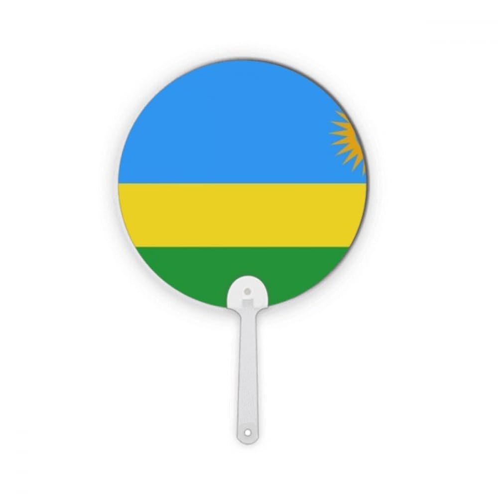 Drapeau national du Rwanda rond en plastique à main pour décorations et artisanat