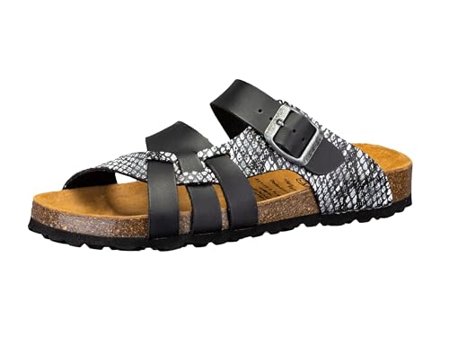 Lico Damen Bioline Flora Hausschuh, Schwarz, 39 EU