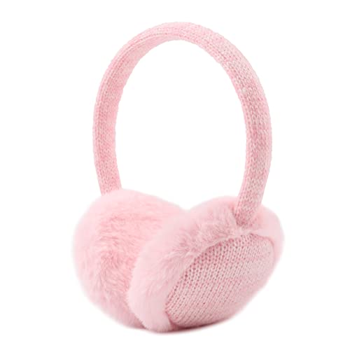 Pesaat Ohrenwärmer kinder mädchen Flauschige Ohrenschützer Jungen Warmer Earmuffs Winter (Rosa)