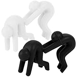 Simsky Topfdeckelheber 4 Stück, Silikon Topfwächter verhindert Überkochen, Universeller Spritzschutz & Deckelhalter, Praktisches Küchenzubehör, Schwarz/Weiß