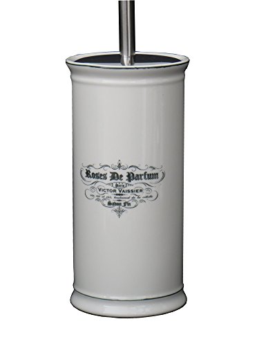 Roses De Parfum Ceramic Vintage Bathroom Accessory Toilet Brush Holder with Brush Gift Idea