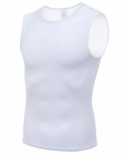 qualidyne Men's Cycling Base Layer Sleeveless Bike Undershirt, Quick Dry Breathable Mesh Cycling...