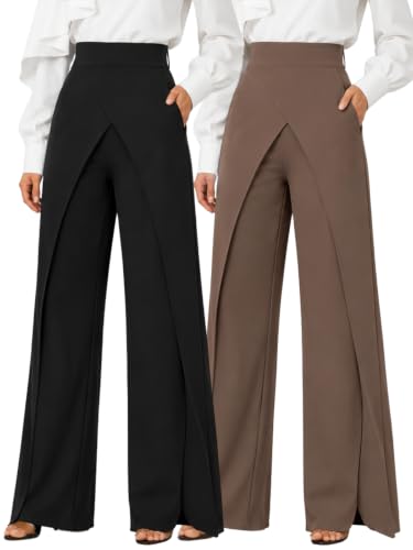 Image of GRECIILOOKS Trousers for Woman | Womens High Rise High Waist Flared Korean Style | Formal Pant for Women Office Wear| Track Pants for Womans Elegant for College & Events (Available in Plus Size)