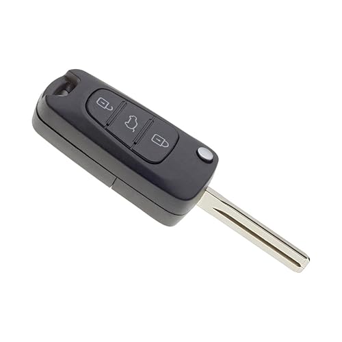 JONGO - Coque de Clé avec Lame Compatible avec Kia Cee’d, Optima, Pro Cee’d, Rio, Sorento & Sportage | Boitier Clef Plip Voiture Télécommande 3 Boutons