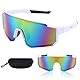 Prmape Schnelle Brille Damen, Polarisiert Fahrradbrille Herren, UV400 Sportbrille Winddicht, Sport Sonnenbrille Damen Herren für Outdooraktivitäten MTB Rennrad Radfahren Ski Golf
