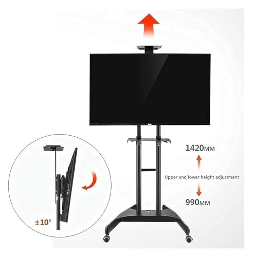 Soporte móvil para TV con ruedas y estantes ajustables miniatura 3
