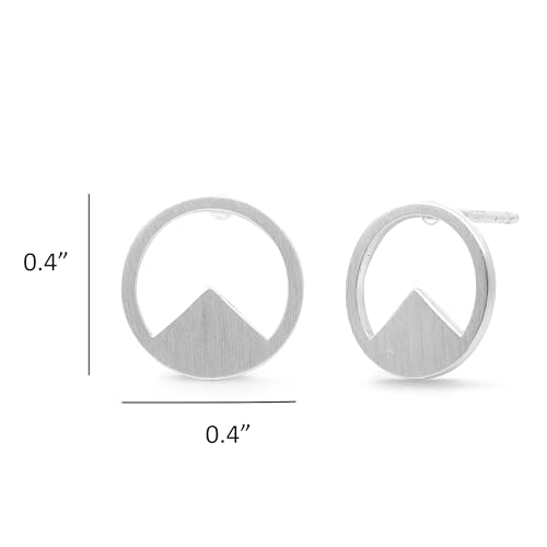 Boma Jewelry Sterling Silver Geometric Circle Triangle Stud Earrings with Brushed Matte Finish4
