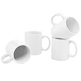 Culver 11-Ounce Hampton Ceramic Mug, White, Set of 4