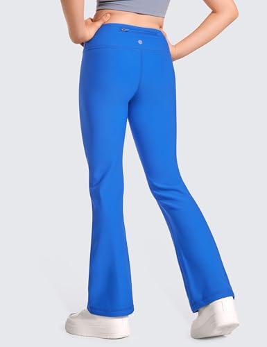 CRZ YOGA Girls Thermal Fleece Lined Flare Leggings Winter Warm Water Resistant Kids Bell Bottoms High Waist Pants Lounge Yoga3