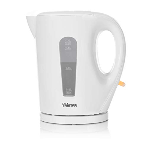 Miniatura 4 de Tristar WK-3380 Hervidor de agua eléctrico, capacidad 1.7 litros, libre de BPA, filtro antical, protección contra ebullición en seco, apagado automático, base antideslizante, plástico, 2200 W