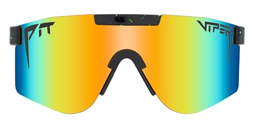 Image of Pit Viper Sunglasses I The Original I Wide Fit I Polarized Lens, Indestructible Frame I Turbo Adjustable for Perfect Fit I Micro Fiber Bag & Retainer Straps I Orange Lens, Black Frame