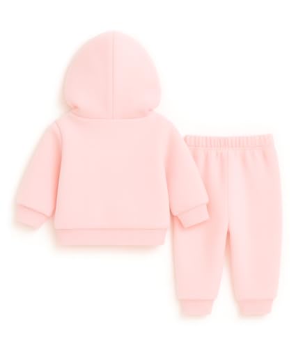 Image of Bold N Elegant Unisex Kids Fleece Printed Smiling Star Warm Fur Pullover Sweatshirt Hoodie Tshirt and Jogger Pant Winter Clothing Set Dress