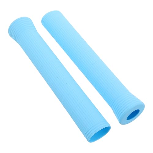 MOTHNUR Funda de Silicona para Mango de Raqueta de Tenis 2 Piezas, Antigolpes, Antideslizante, Color Azul Claro, Compatible Squash y Bádminton, Amortiguadora de Vibraciones para Deportes