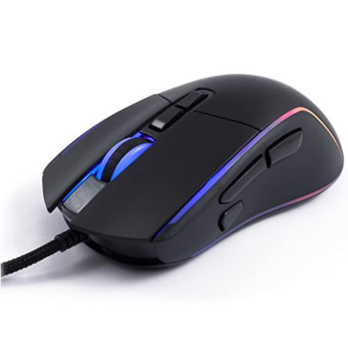 Souris Gaming avec LED DeepDarth Noir CoolBox 6400 dpi pour PC