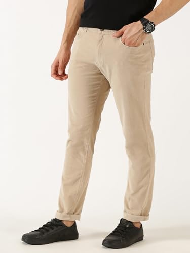 Image of Thomas Scott Men Mid Rise Slim Fit Corduroy Chino Pants