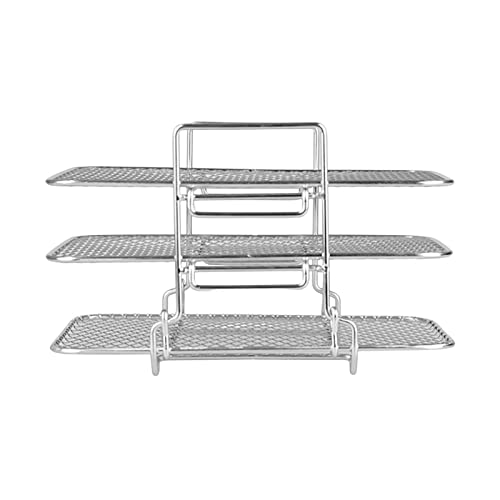 Tagliere per friggitrice: vassoio essiccatore versatile, ripiani piatti impilabili, supporto per forno rialzato a 3 livelli e maniglie, robusto raffreddamento, arrosto, grigliate, biscotti per torte,