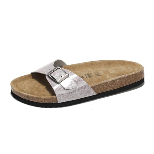 Photo 1 of 100% Genuine Leather Sandals Women Dressy Summer Beach Essentials - Flip Flops and Slides for Women w/Memory Foam Insole Womens Sandals Comfortable - Women Footwear