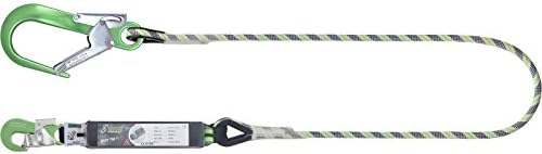 Kratos Safety FA3051320 2 mt. Lanyard Rope Energy Absorbing System Fall Arrest, 2m, White