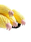 Set o f 2 Pairs Pink Pig Corn Holders (4 Pieces) Pink Hand Painted Color Corn Holders