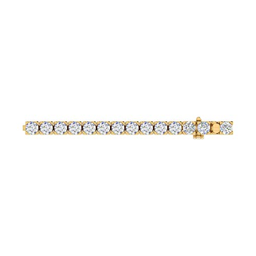 Image of 2 to 7 Carat Natural Diamond Tennis Bracelet for Women in 14K Gold (7 Inch) - IGI Certified (I1-I2 Clarity)