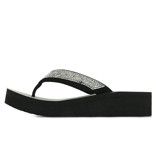 Skechers Cali Women's Vinyasa-Lotus Princess Flip-Flop,black,5 M US