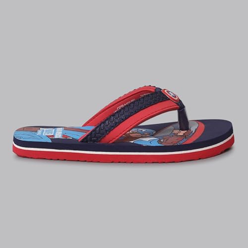 Image of Kidsville Official Marvel Comics Captain America Printed Kids Boys Flip-Flop | Soft, Non-Slip, Indoor, Outdoor, House Slipper, Comfortable & Durable Footwear for Children
