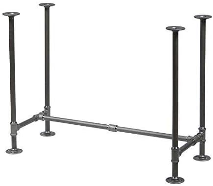 Rusty Design H28, BKH1728C38 Pipe Legs KIT with Cross Bar for Writing Desk, Computer Table, H-Shape, L38 x W17 x H28, Pack Suitable for 1 Table