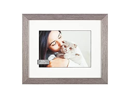 Solid Wood Pet Ashes Photo Frame Urn with Personalised Photos and Text, 10x8 (Light Grey, With Optical Glass)