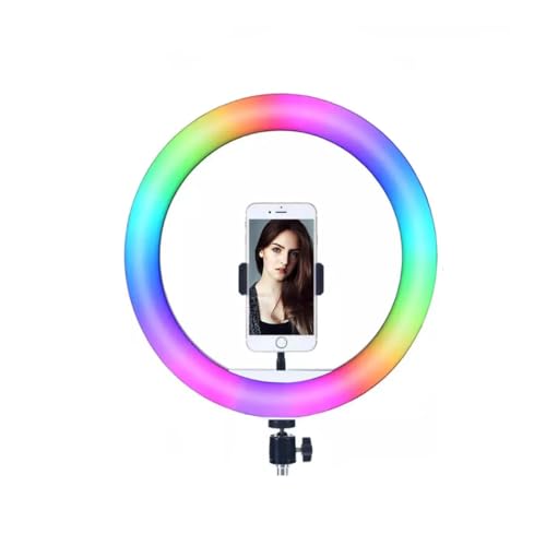 Image of GIFTMAX 18 Inch RGB LED Ring Light | RGB Colors Modes & Dimmable Brightness | Remote Control | for YouTube, Makeup, Vlogging, Video Shoot, Live Streaming | Compatible with iPhone & Android