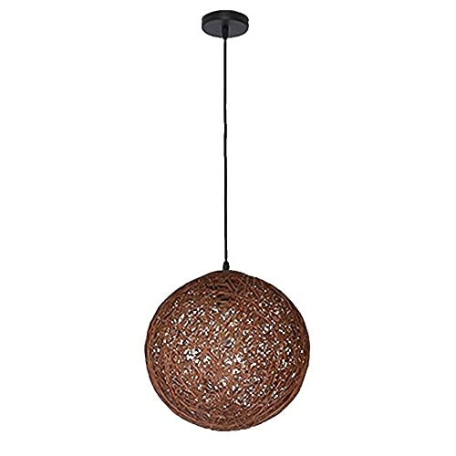 Lumière colorée suspendue en rotin E27 pour restaurant et îlot cuisine