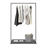 Armanyya Kleiderständer Bodenstehender Basic-Kleiderständer Stahl Für Kleiderladen 160cm Höhe 50kg Traglast Schwarz