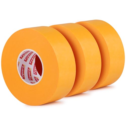 Fyguard 3 Rolle Goldband, 30mm x 150m Abklebeband Maler Kreppband Golden Papierklebeband Wasserdicht für Alltägliche und Industrielle Zwecke, 50m/Rolle