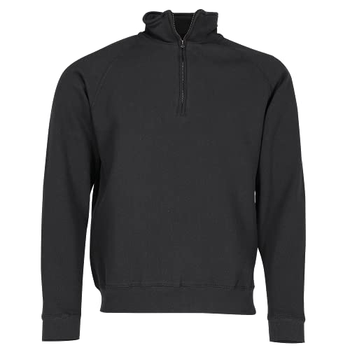Fruit of The Loom Herren Sweatshirt Zip Neck Sweat 210.01, Gr. Medium, Schwarz (Black 101)
