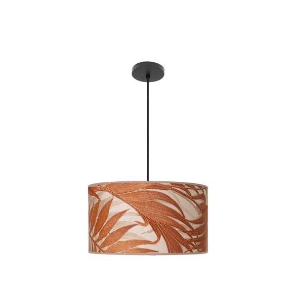 Lámpara colgante E27 negra de 40x40 cm con diseño de hojas y difusor