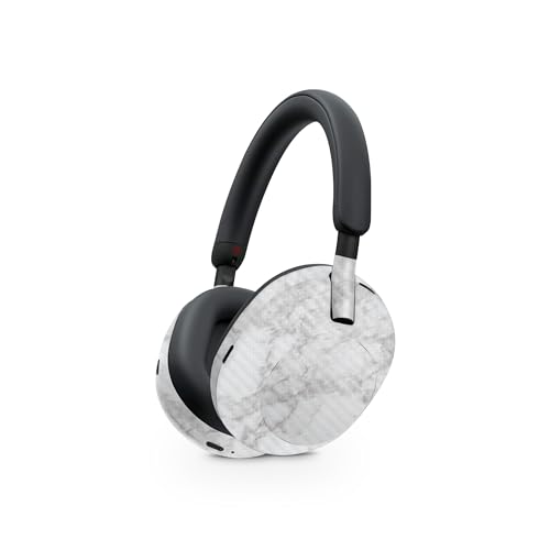 Image of MightySkins Carbon Fiber Skin Compatible with Sony WH-1000XM5 Headphones - Frost Marble | Protective, Durable Textured Carbon Fiber Finish | Easy to Apply