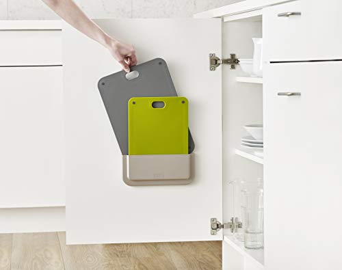 Joseph Joseph DoorStore 2-Piece Chopping Board Set Compact In-Cupboard Storage case, Mounted with VHB tape (included), Multi, 16